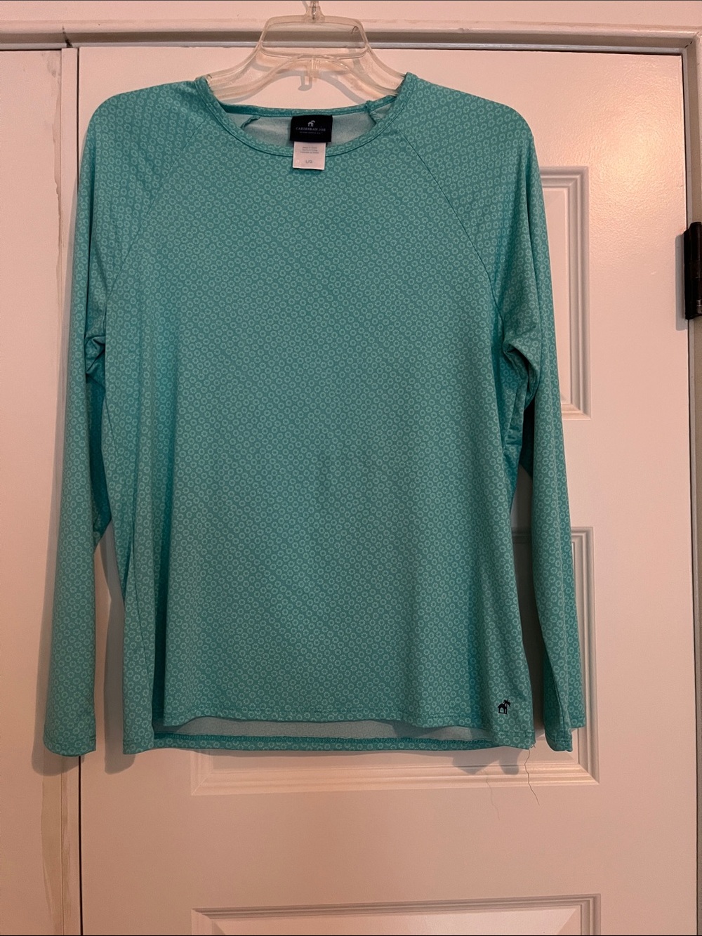 Caribbean Joe Long-Sleeve Performance Tee/SPF - Aqua Teal